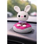 Conejito Muelle Para Salpicadero Coche | Amigurumi Artesanal Pieza Única