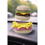 Hamburguesa Muelle Para Salpicadero Coche | Amigurumi Artesanal Pieza Única