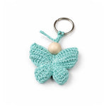 Llavero Mariposa Tejida a Mano - Color Verde Menta