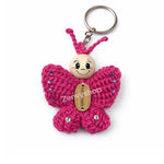 Llavero Mariposa Rosa Tejida a Mano – Artesanal y Hecho con Amor