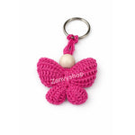 Llavero Mariposa Rosa Tejida a Mano – Artesanal y Hecho con Amor