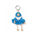 Llavero Flor Tejida a Mano en Azul – Artesanal y Hecho con Amor